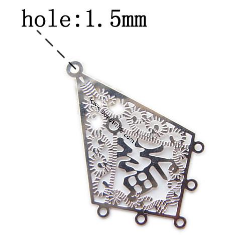 Stainless Steel Computer Beading Patch, jewelry links, 30.5x19.5x0.2mm, Hole:Approx 1.5MM, 