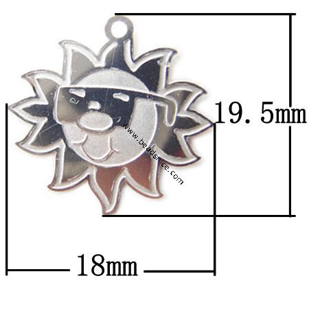 Stainless Steel Computer Beading Patch, jewelry drop, 19.5x18x0.2mm, Hole:Approx 1.5MM, 