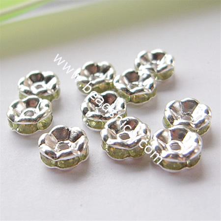 Rhinestone rondelle beads, acrylic, 6mm,hole:approx:1.2mm