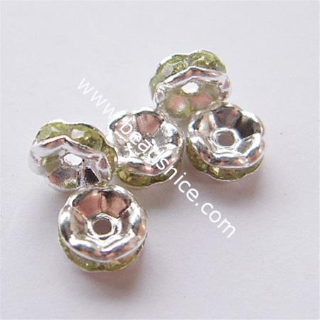 Rhinestone rondelle beads, acrylic, 6mm,hole:approx:1.2mm