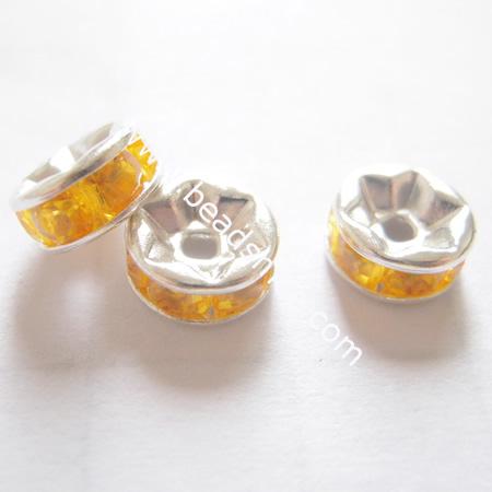 Rhinestone rondelle beads, acrylic, 6mm, hole:approx 1.2mm,
