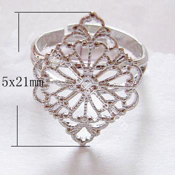 Brass Filigree Ring Base,size: 6,diamond