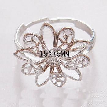 sieve ring base,brass,sure-set,size:6,flower