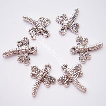 Dragonfly Alloy Charms, Antique Silver, PERFECT for Designs,Jewelry Penddant ,alloy,15x18mm,hole:approx 1.2mm