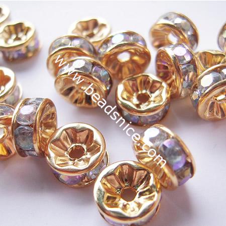 Middle East Rhinestone rondelle beads,8mm, hole:approx 1.4mm,