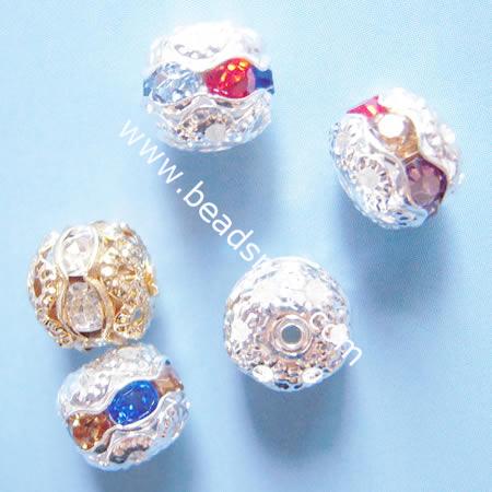 Round Rhinestone beads, middle east rhinestone ,A Grade,  brass, nickel-free & Pb-free, 8mm, 
