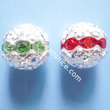 Round Rhinestone beads, middle east rhinestone ,A Grade,  brass, nickel-free & Pb-free, 10mm, 