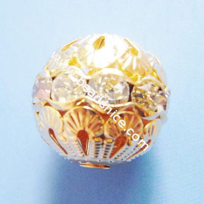 Round Rhinestone beads, middle east rhinestone ,A Grade,  brass, nickel-free & Pb-free, 12mm, 
