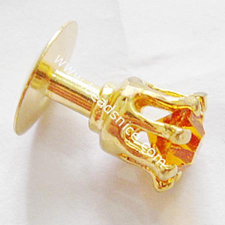Cufflink Mountings with rhinestone Cufflink findings Costume Jewelry  brass lead free Nickelfree 14x10x8mm
