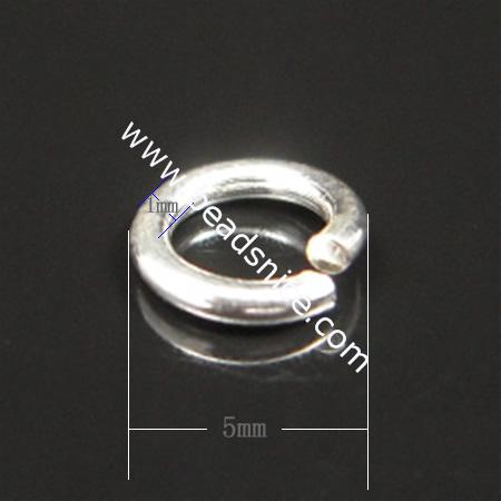Sterling Silver Jumprings, Split Ring, 1.0x5mm