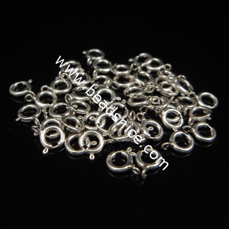 Sterling Silver Spring Rings Clasps，5.5mm,