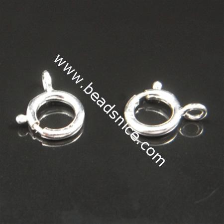 Sterling Silver Spring Rings Clasps,6mm,