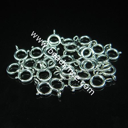 Sterling Silver Spring Rings Clasps,6mm,