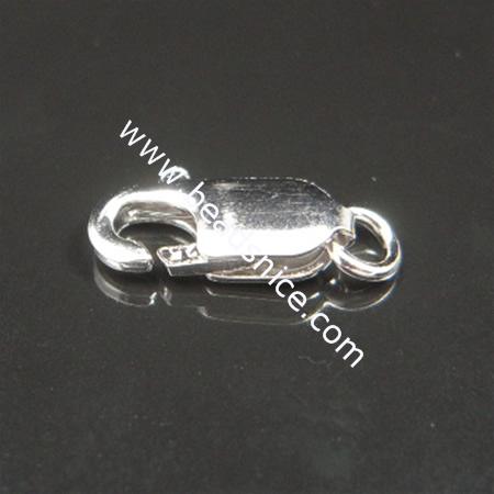 Sterling silver lobster clasp claw jewelry hooks necklace bracelet making wholesale retail in platinum plated