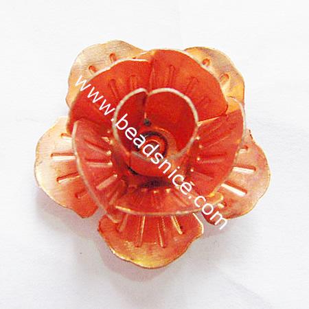 Iron (Sheet Iron) Beads Caps, Flower, 21x11mm,