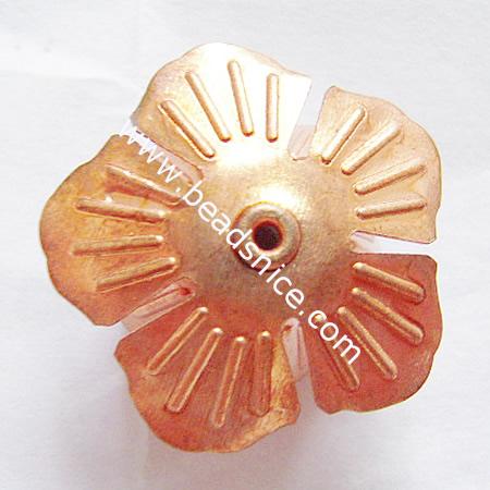 Iron (Sheet Iron) Beads Caps, Flower, 13x7mm,