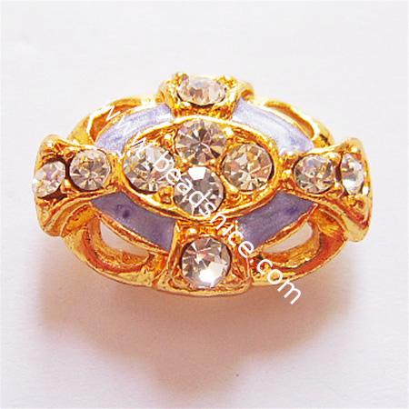 Jewelry spacer bars with middle east rhinestone, metal alloy, nickel-free, two rows, 20x14x7mm, Hole:approx 1.5mm,