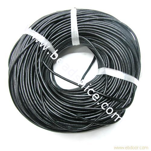 Genuine Leather Jewelry Cord,Cowhide, Round,Length:100 M,