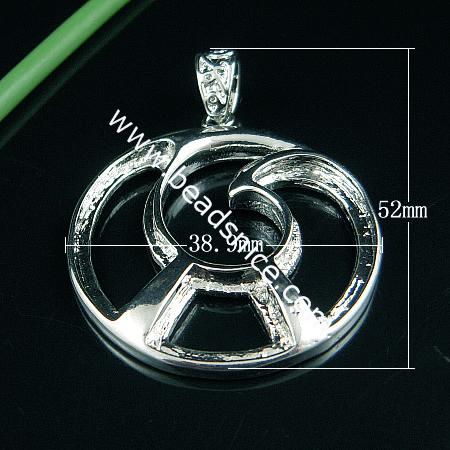 Jewelry Brass Pendant bail,Nickel Free,Lead Free,52x38.9mm,hole: about 6.1mm,