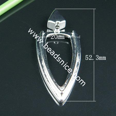 Jewelry Brass Pendant bail,Nickel Free,Lead Free,52.3x20mm,Inside diameter:13.9x34.5mm,hole: about 2.8mm,