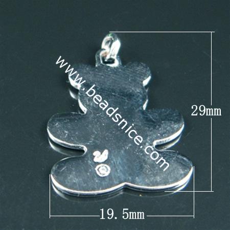 Jewelry Alloy Pendant,Nickel Free,Lead Free,29x19.5mm,hole: about 2.8mm,