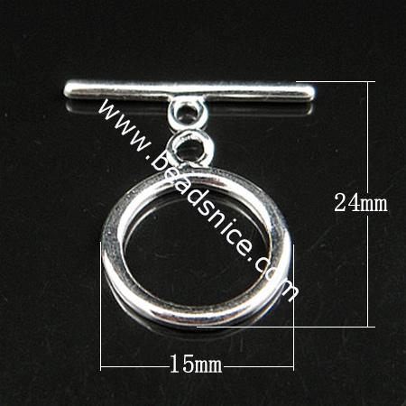 Toggle clasp, brass,nickel free, lead free,24x15mm,hole: approx 2.2mm,