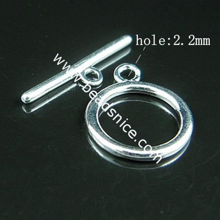 Toggle clasp, brass,nickel free, lead free,24x15mm,hole: approx 2.2mm,