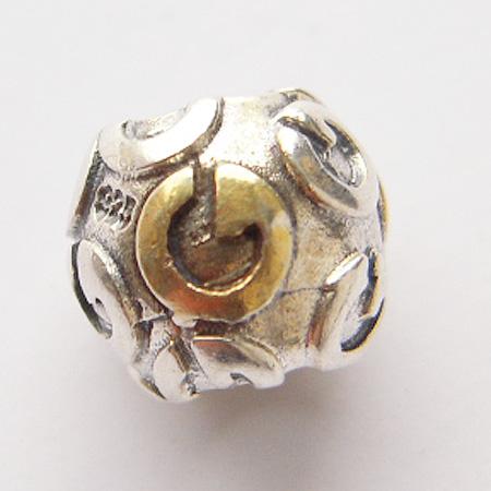 925 Sterling silver European style beads,no  ,Round,10x8.5mm,hole: 5mm,