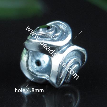 925 Sterling silver European style beads,no  ,9.2x7.1mm,hole:approx 4.8mm,