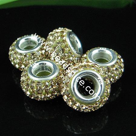 European beads style with Czechish Rhinestone,925 Sterling Silver core,no ,8mmx14mm,hole:approx 5mm,