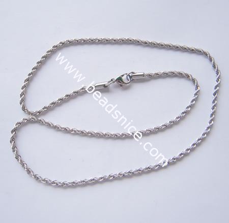 Stainless Steel Necklace Chain, Nickel free lead free,2.5mm,18 inch,