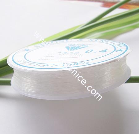 Clear stretch elastic jewelry cord, white, 0.4mm,Length: 18-22m ,