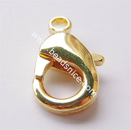 Korea Genuine Brass Lobster Claw Clasp findings, Nickel free,lead free,27x17mm ,hole:approx 4mm,