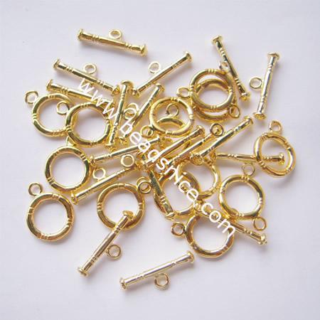 Jewelry brass Toggle clasp, 16X12mm&19X6mm,nickel free,