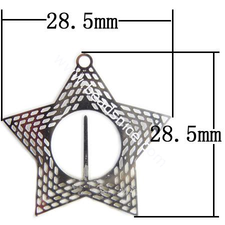 Stainless Steel Computer Beading Patch, jewelry links, Star, 28.5x28.5mm, Hole:Approx 1MM, 