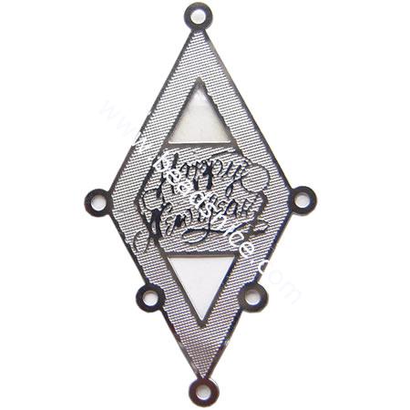 Stainless Steel Computer Beading Patch, jewelry links,37x21mm,nickel free,Hole:Approx 1MM, 