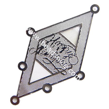 Stainless Steel Computer Beading Patch, jewelry links,37x21mm,nickel free,Hole:Approx 1MM, 