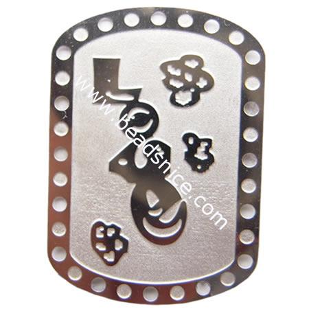 Stainless Steel Computer Beading Patch, jewelry links,29x20.5mm,nickel free,Hole:Approx 1MM, 