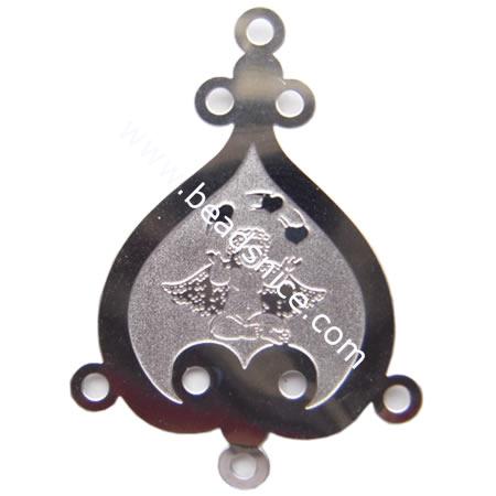 Stainless Steel Computer Beading Patch, jewelry links,29x21mm,nickel free,Hole:Approx 1MM, 