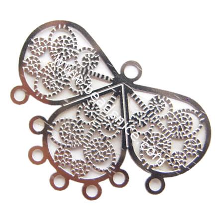 Stainless Steel Computer Beading Patch, jewelry links,19x26.5mm,nickel free,Hole:Approx 1MM, 