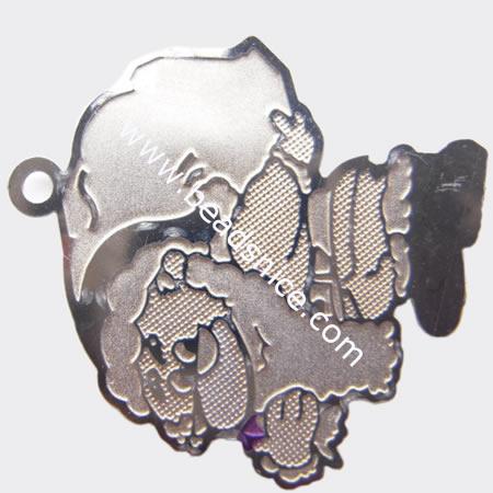 Stainless Steel Computer Beading Patch, jewelry drop,Santa Claus,24x22.5mm,nickel free,Hole:Approx 1MM, 