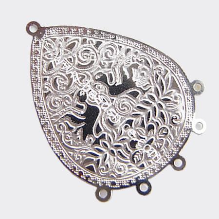Stainless Steel Computer Beading Patch, jewelry links,24.5x17mm,nickel free,Hole:about 1MM, 