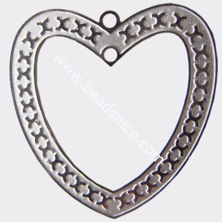 Stainless Steel Computer Beading Patch, jewelry drops,Heart,32x19mm,nickel free,Hole:about 1MM, 