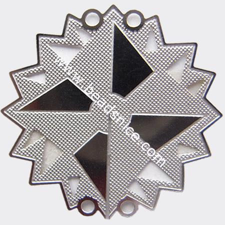 Stainless Steel Computer Beading Patch, jewelry links,20x20mm,nickel free,Hole:about 1MM, 