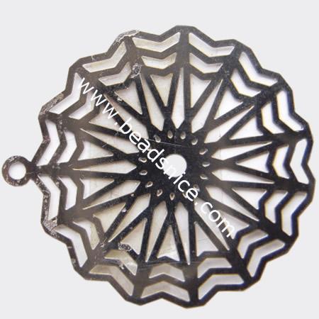 Stainless Steel Computer Beading Patch, jewelry drop,Flower,29x25.5mm,nickel free,Hole:about 1MM, 