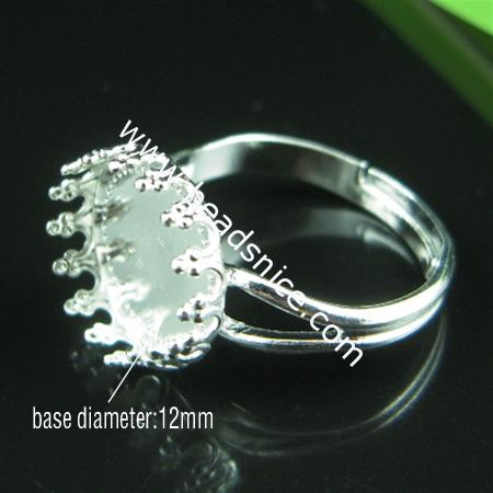 wholesale purchase ring,brass,sure-set,size: 7,flower