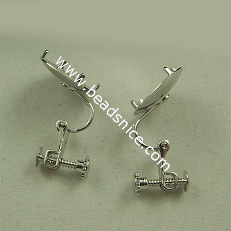 Jewelry brass ear stud component,base diameter:9mm,21.5mm long,nickel free,lead safe, 