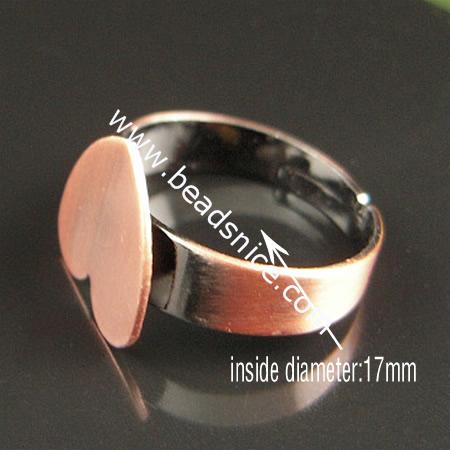 adjustable ring bases,size:7,heart