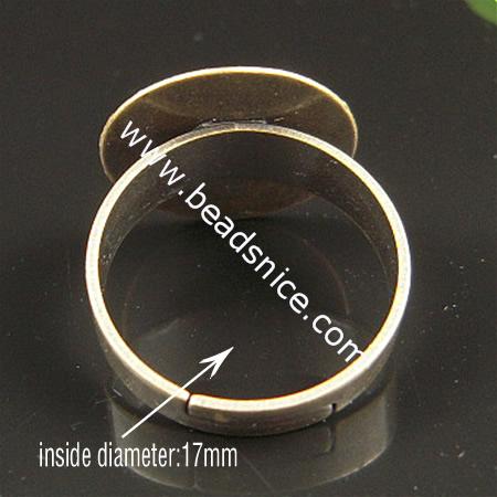 Brass pad ring base,size: 7,round