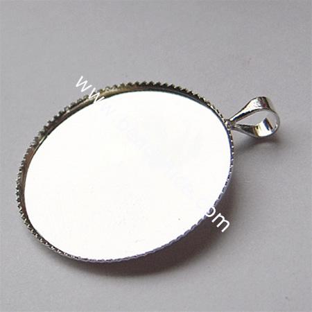 Pendant Blank,Pendant Settings,Brass ,lead-safe,nickel-free,Round, Blank with Welded Bail,fits 25x25mm round,hole:about 4mm,Hand